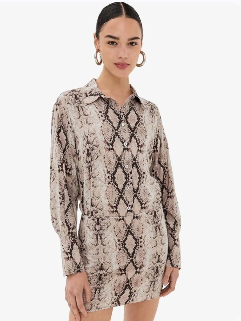 Pistola Python Knox Edgy Lightweight Mini Shirt Dress Animal Print Mobwife. XS
